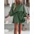 Šaty krátké elegantní letní s páskem 3/4 dlouhý rukáv dámské (XS/S/M ONE SIZE) ITALSKÁ MÓDA IMD25040