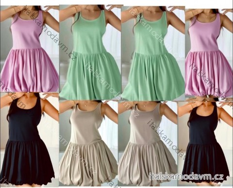 Šaty krátké letní bez rukávu dámské (XS/S/M ONE SIZE) ITALSKÁ MÓDA IMD25062
