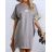 Šaty krátké letní krátký rukáv dámské nadrozměr (52/54/56 ONE SIZE) ITALSKÁ MÓDA IMC25172