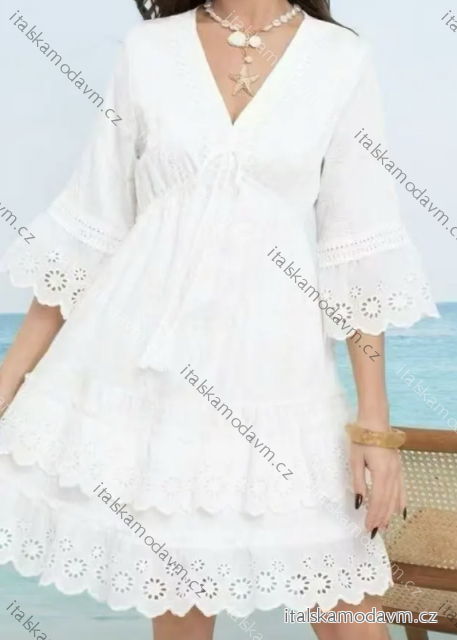 Šaty letné krajkové 3/4 rukáv dámske (S/M - L/XL) TALIANSKA MÓDA IMPEM2525926