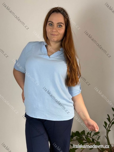 Halenka elegantní 3/4 dlouhý rukáv dámská nadrozměr (44/46/48 ONE SIZE) ITALSKÁ MÓDA IMC25ZUSANA/DU