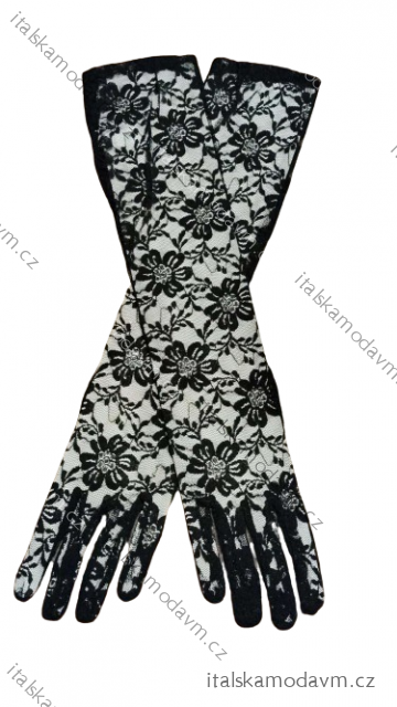 Rukavice plesové dámske dlhé krajkové FMF24GD001/DUR