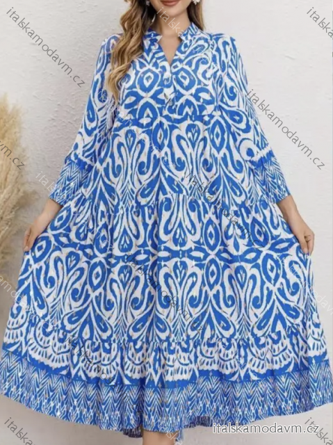 Šaty letní oversize dlouhý rukáv dámské (S/M ONE SIZE) ITALSKÁ MÓDA IMPEM2455615-5