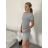 Šaty klasik krátký rukáv s kapsami dámské (S/M/L ONE SIZE) ITALSKÁ MÓDA IMD22CLASIK