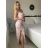Šaty dlouhé elegantní letní na ramínka dámské květ (S/M ONE SIZE) ITALSKÁ MÓDA IMPMD2433083/DUR bílá S/M/L