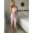 Šaty dlouhé elegantní letní na ramínka dámské květ (S/M ONE SIZE) ITALSKÁ MÓDA IMPMD2433083/DUR bílá S/M/L