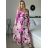 Šaty letní elegantní dlouhý rukáv dámské (S/M ONE SIZE) ITALSKÁ MÓDA IMD25LUCY/DUR S/M růžová fuchsiová