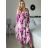 Šaty letní elegantní dlouhý rukáv dámské (S/M ONE SIZE) ITALSKÁ MÓDA IMD25LUCY/DUR S/M růžová fuchsiová