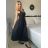 Šaty  letné bez rukávov dámske Bella (S/M/L ONE SIZE) TALIANSKA MÓDA IMSM25BELLA/DR S/M/L čierna