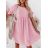Šaty krátke letné mušelínové krátky rukáv dámske (XS/S/M ONE SIZE) TALIANSKA MÓDA IMD25100
