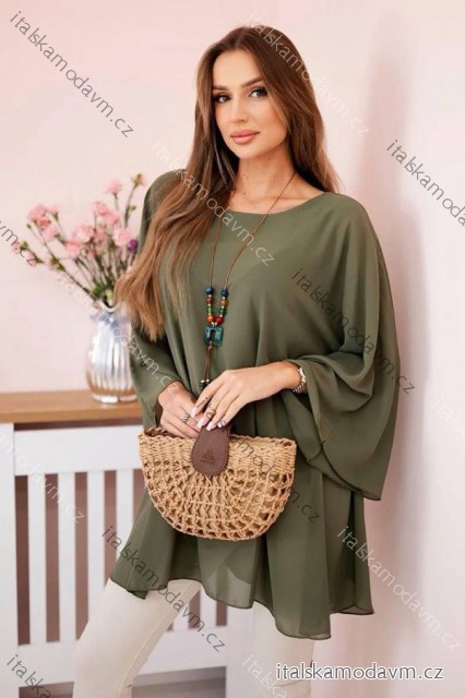 Tunika elegantná netopieria dlhý rukáv dámska (XS/S/M ONE SIZE) TALIANSKA MÓDA IMD25108