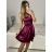Šaty elegantní společenské na ramínka dámské Lolita (XS/S ONE SIZE) ITALSKá MóDA IM322461/DUR XS/S fialová