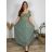 Šaty dlhé letné krátky rukáv dámske nadrozmer (46/48/50 ONE SIZE) TALIANSKA MÓDA IM425MARIA-V