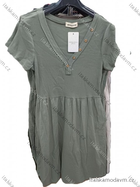 Šaty krátke letné krátky rukáv dámske (S/M/L ONE SIZE) TALIANSKA MÓDA IMSM25014