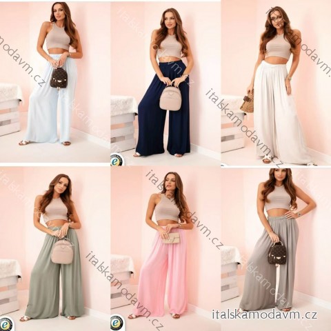 Nohavice dlhé letné dámske nadrozmer (46/48/50 ONE SIZE) TALIANSKA MÓDA IM425259