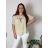 Tunika elegantní s přívěskem krátky rukáv dámska nadrozmer (46/48/50 ONE SIZE) TALIANSKA MÓDA IMSM25MILANO/DU 48/50 béžová