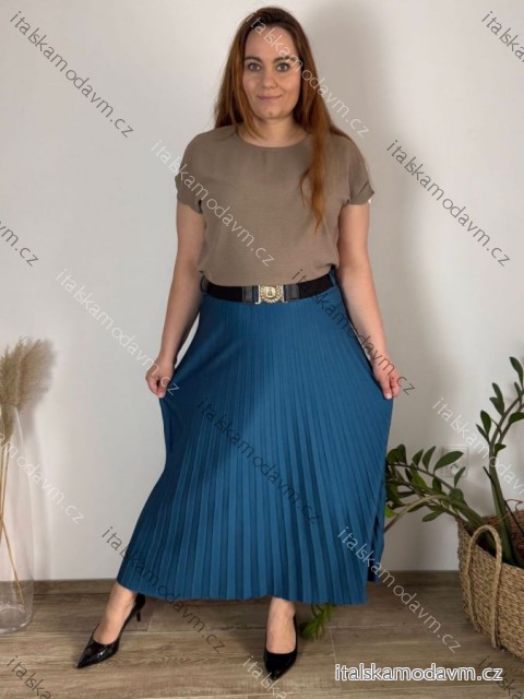 Sukně dlouhá skládaná s páskem dámská nadrozměr (44/46/48 ONE SIZE) ITALSKÁ MÓDA IM425MEDA/DUR