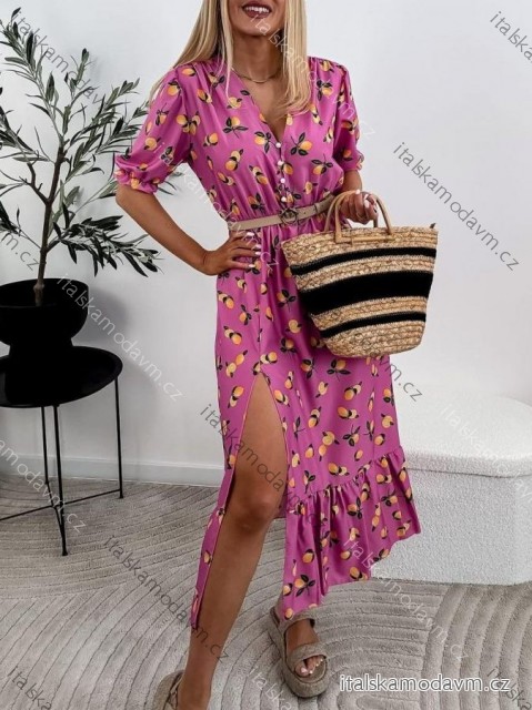 Šaty elegantný letný krátky rukáv dámske (XS/S/M ONE SIZE) TALIANSKA MÓDA IMWGB25513