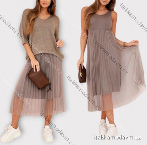 Šaty letní bez rukávu se svetrem dámské (XS/S/M ONE SIZE) ITALSKÁ MÓDA IMWDA25541