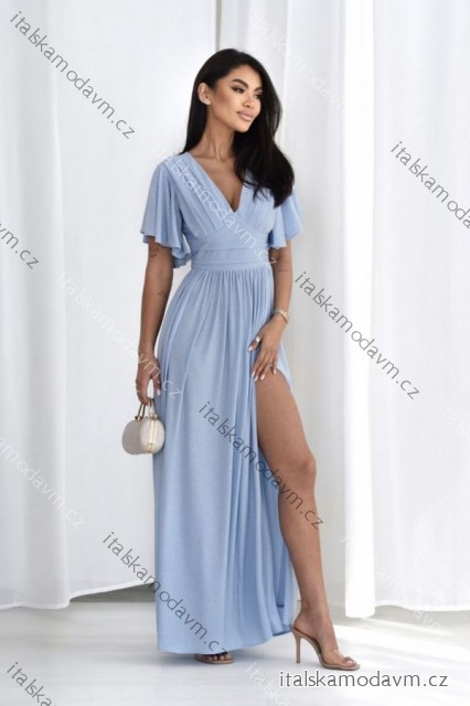 Šaty dlhé elegantný krátky rukáv dámske nadrozmer (36-48) POLSKÁ MÓDA PMLMC25CELINE1