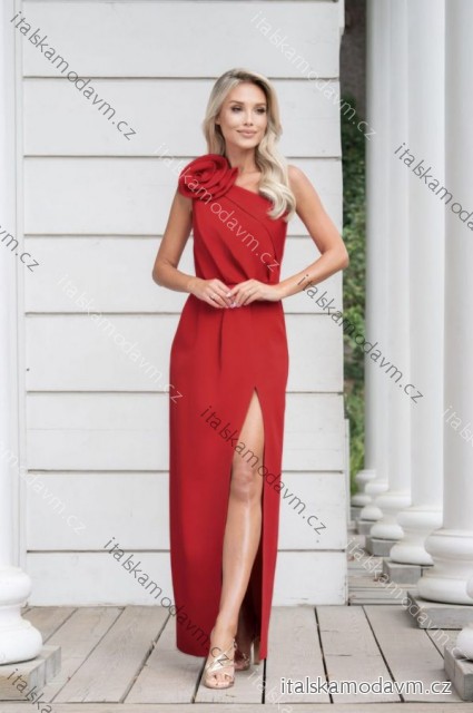 Šaty dlhé spoločenské elegantné bez rukávu dámske nadrozmer (36-44) POLSKÁ MÓDA PMLMC25HERMES3