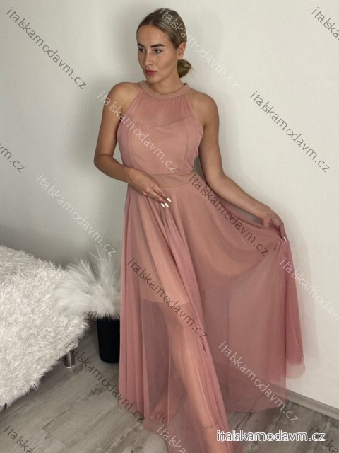 Šaty tilové elegantné bez rukávov dámske Zoe (S/M ONE SIZE) TALIANSKA MÓDA IMM22Q52235A/UL