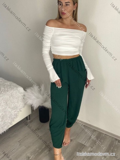 Nohavice letné dlhé oversize dámske ELENA (S/M/L ONE SIZE) TALIANSKA MÓDA IMD24130/DU