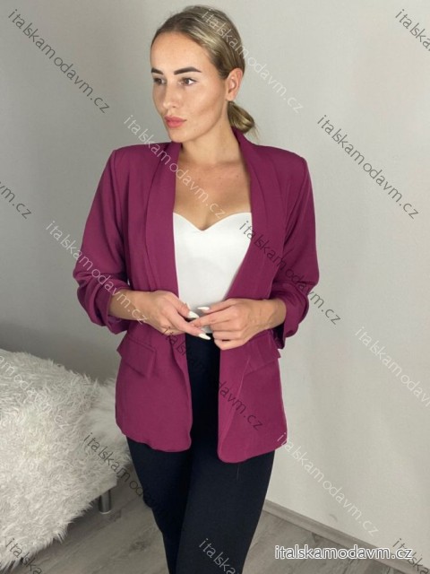 Sako s podšívkou dlhý zhrnutý rukáv dámske (S/M ONE SIZE) TALIANSKA MÓDA IM423JANE/DU