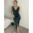 Šaty dlouhé společenské na ramínka dámské (S/M ONE SIZE) ITALSKá MODA IM3236537/DU S/M čierna