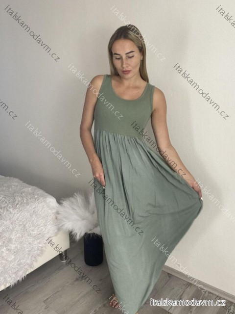 Šaty  letné bez rukávov dámske Bella (S/M/L ONE SIZE) TALIANSKA MÓDA IMSM25BELLA/DR