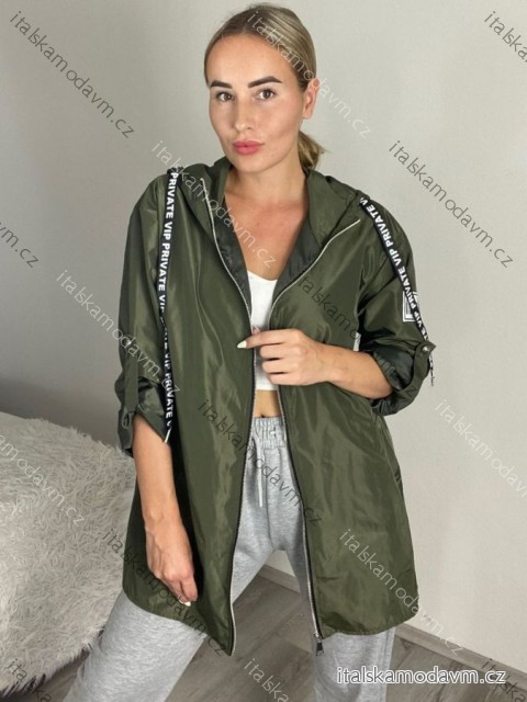Bunda s kapucňou dámske nadrozmer (40/42/44 ONE SIZE) TALIANSKA MÓDA IM425BARI