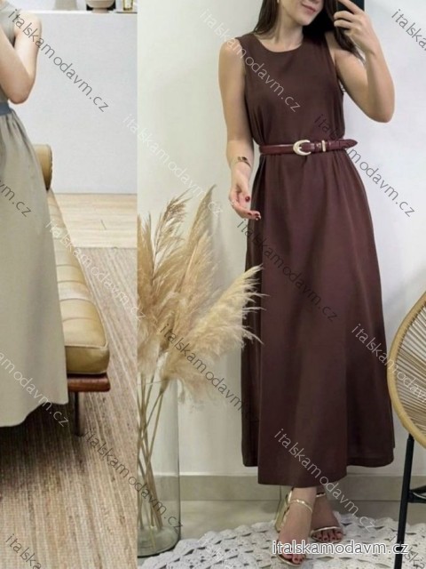 Šaty dlhé elegantné bez rukávov dámske (S/M/L ONE SIZE) TALIANSKA MÓDA IMWAD25747