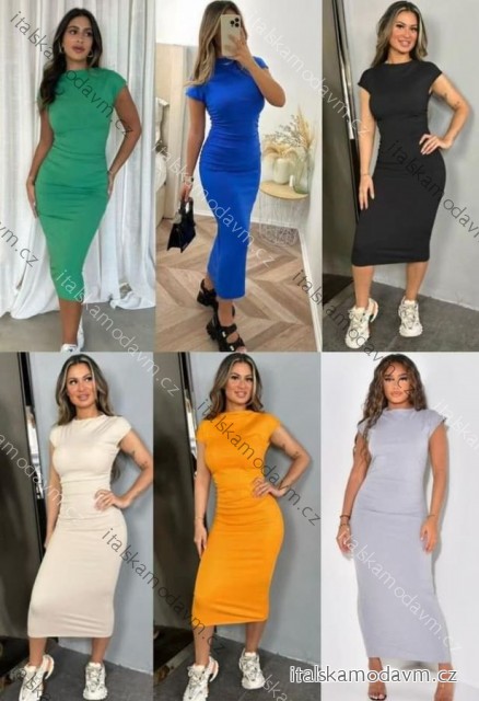 Šaty elegantný letný krátky rukáv dámske (XS/S/M ONE SIZE) TALIANSKA MÓDA IMM25M27807