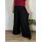 Nohavice dlhé letné dámske nadrozmer DANIELLA (52/54/56 ONE SIZE) TALIANSKA MÓDA IM425DANIELLA/DU  čierna