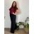 Nohavice dlhé letné dámske nadrozmer DANIELLA (52/54/56 ONE SIZE) TALIANSKA MÓDA IM425DANIELLA/DU  čierna