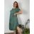 Šaty oválne letné voľnočasové oversize krátky rukáv dámske (XL/2XL/3XL ONE SIZE) TALIANSKA MÓDA IM422510/DUR smaragdová