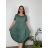 Šaty oválne letné voľnočasové oversize krátky rukáv dámske (XL/2XL/3XL ONE SIZE) TALIANSKA MÓDA IM422510/DUR smaragdová