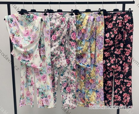 Súprava top bez rukávov a nohavice dlhé kvetované dámske (XS/S/M ONE SIZE) IMM25M40305M40703