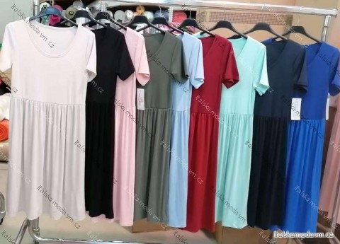 Šaty letné krátky rukáv dámske (S/M/L ONE SIZE) TALIANSKA MÓDA IMM25M10881
