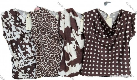 Tričko crowprint, leopardie a bodka krátky rukáv dámske (XS/S/M ONE SIZE) TALIANSKA MÓDA IMM25M4415