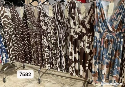 Šaty letné icecool crowprint, leopardie a bodka bez rukávov dámske (S/M/L ONE SIZE) TALIANSKA MÓDA IMM25M7582