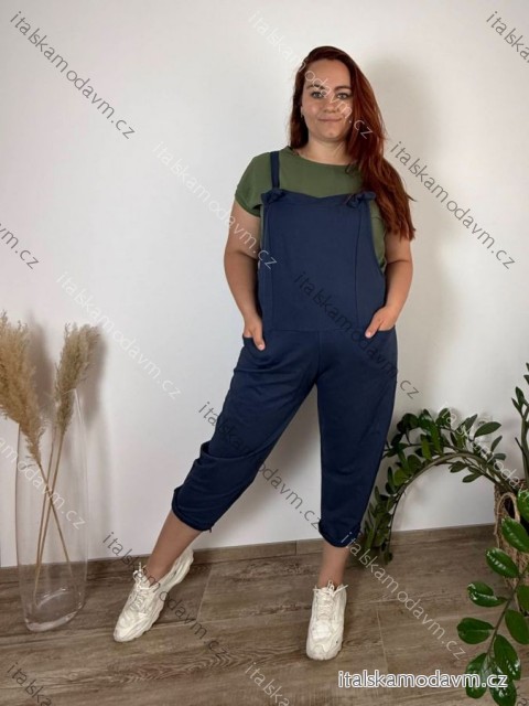 Nohavice teplákové dlhé s trakmi dámske nadrozměr DORA (44/46/48 ONE SIZE) TALIANSKA MÓDA IMHMM246580/DUR