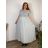 Šaty dlouhé letní krátký rukáv dámské nadrozměr (46/48/50 ONE SIZE) ITALSKÁ MÓDA IM425MARIA-V