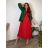 Šaty dlouhé volnočasové letní dámské nadrozměr (44/46/48 ONE SIZE) ITALSKÁ MÓDA IM425MARIA-V/DUR červená 46/48