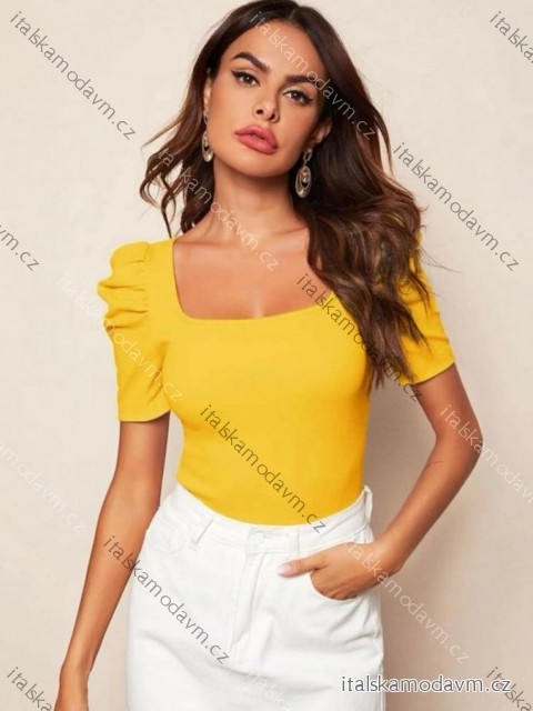 Tričko krátký rukáv citronky lemon, puntík a cowprint dámské (XS/S/M ONE SIZE) ITALSKÁ MÓDA IMM25M1018