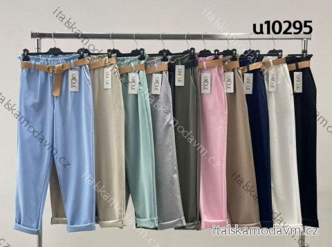 Nohavice elegantné s opaskom dámske (S/M/L ONE SIZE) TALIANSKA MÓDA IMM25M10295