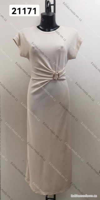 Šaty dlhé elegantný letný krátky rukáv dámske (XS/S/M ONE SIZE) TALIANSKA MÓDA IMM25M21616
