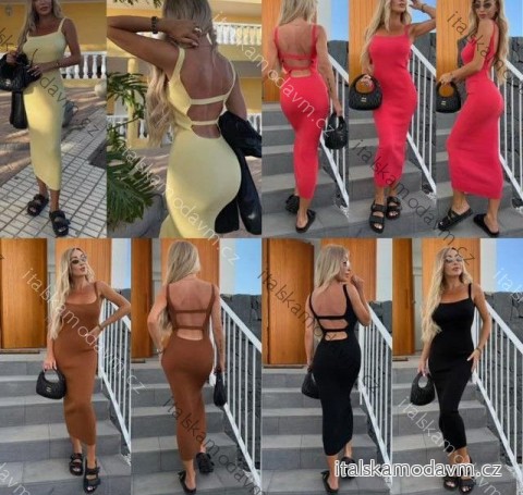 Šaty dlhé letné elegantné na ramienka dámske (XS/S/M ONE SIZE) TALIANSKA MÓDA IMM25M41125