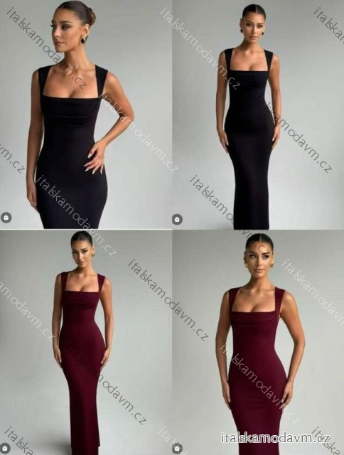 Šaty dlhé letné elegantné na ramienka dámske (XS/S/M ONE SIZE) TALIANSKA MÓDA IMM25M41102