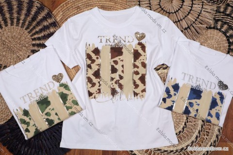 Tričko crowprint krátky rukáv dámske (S/M/L ONE SIZE) TALIANSKA MÓDA IMM25M299E